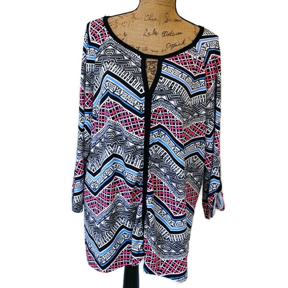 Espresso Tunic Top Plus Size 3/4 Sleeve 3X